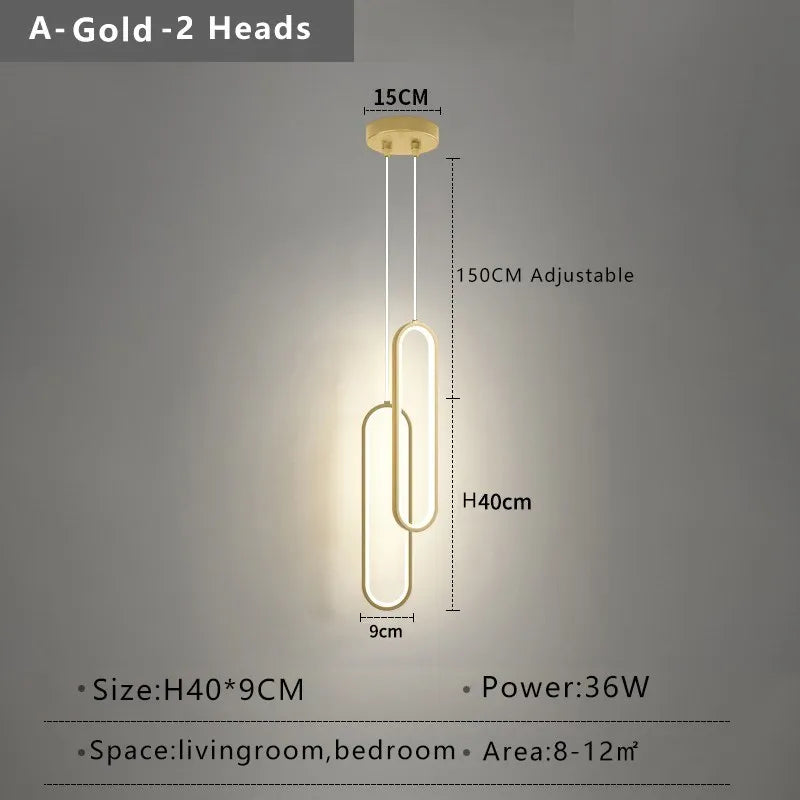 Luvano LED Pendelleuchte gold schwarz minimal