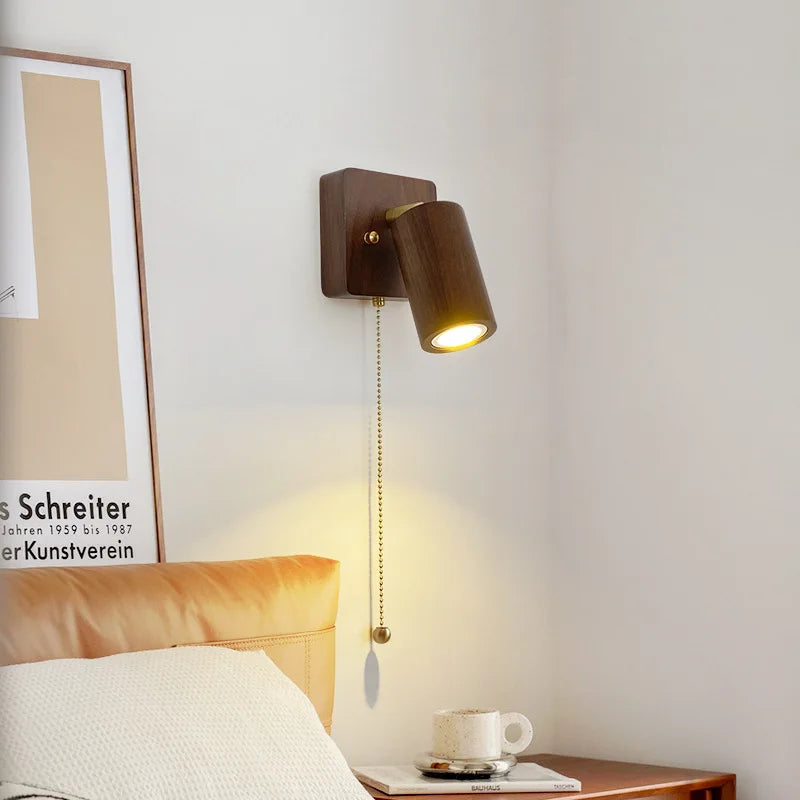 Luvano Arlo Wandleuchte LED Spot Nussbaum Retro