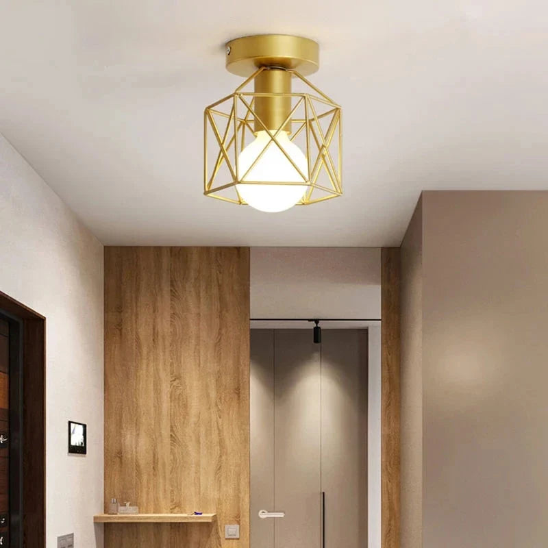 Luvano Deckenleuchte gold Käfig geometrisch
