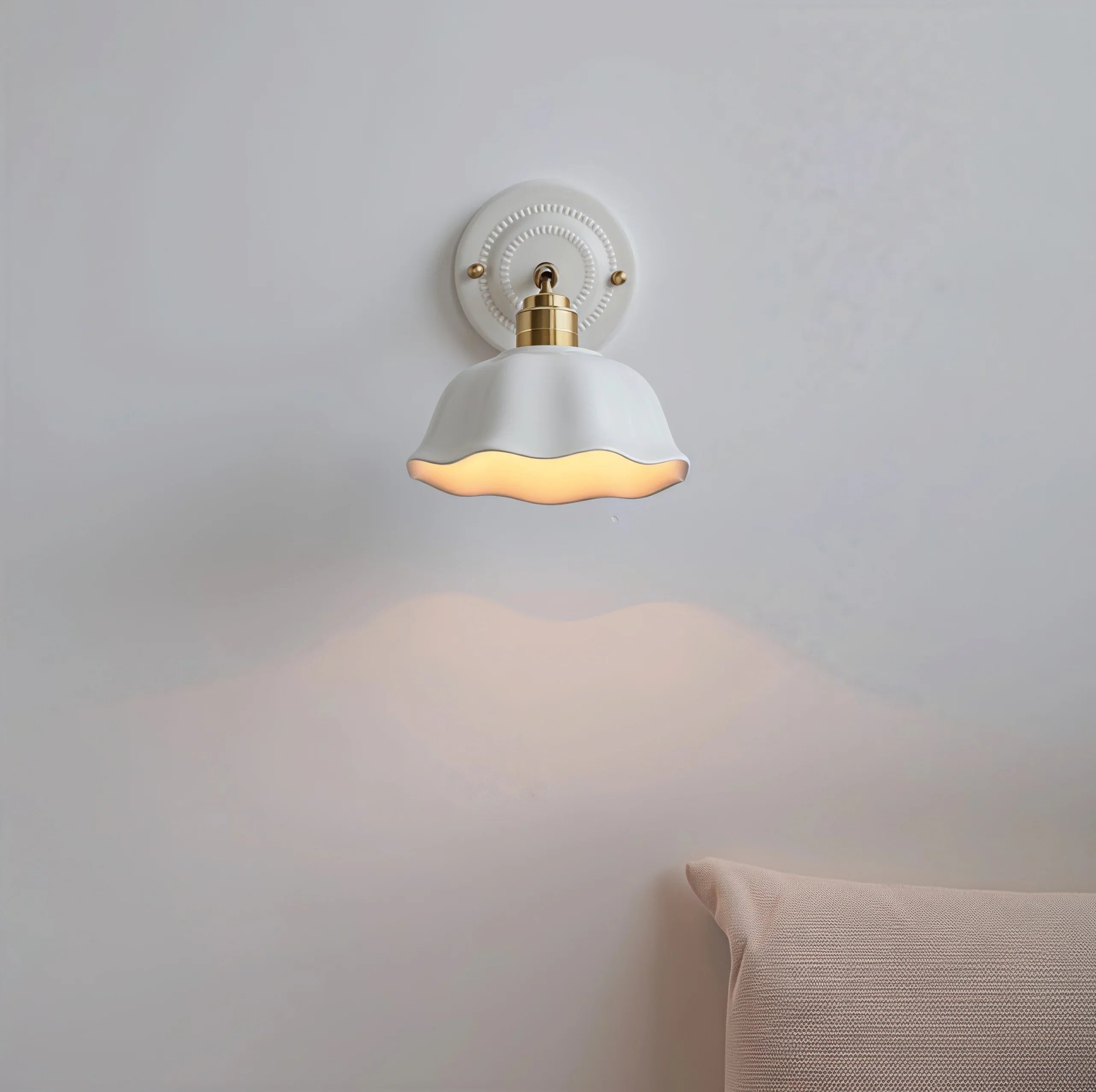 Luvano Wandleuchte Keramik creme Vintage