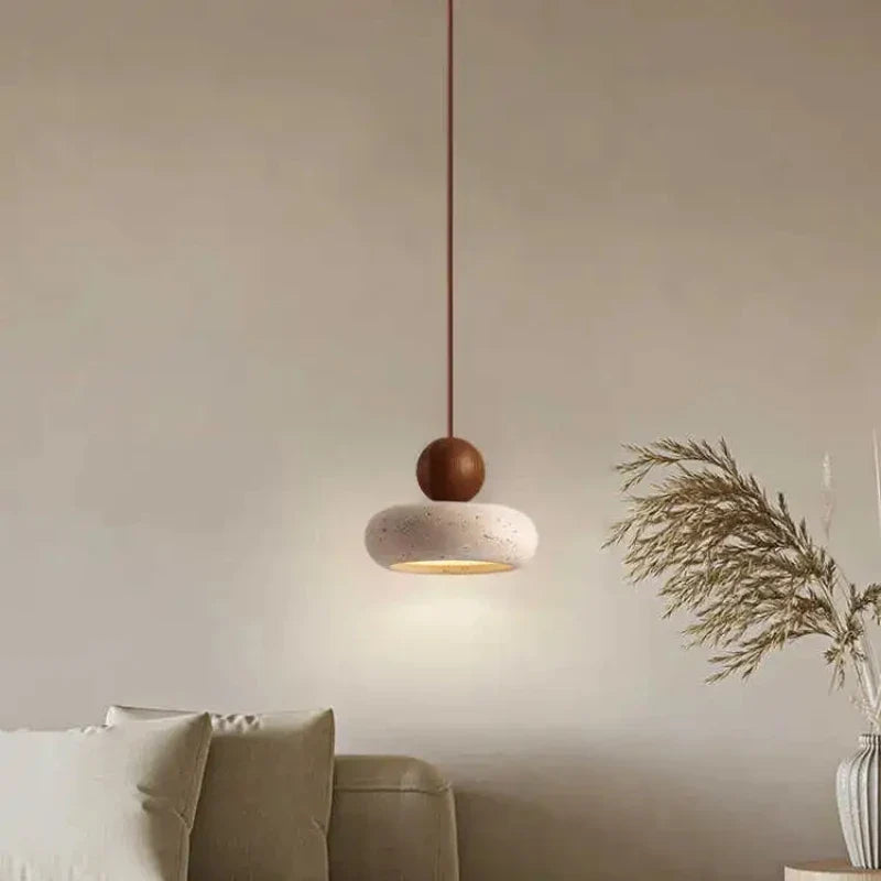 Luvano Pendelleuchte Naturstein Holz minimal