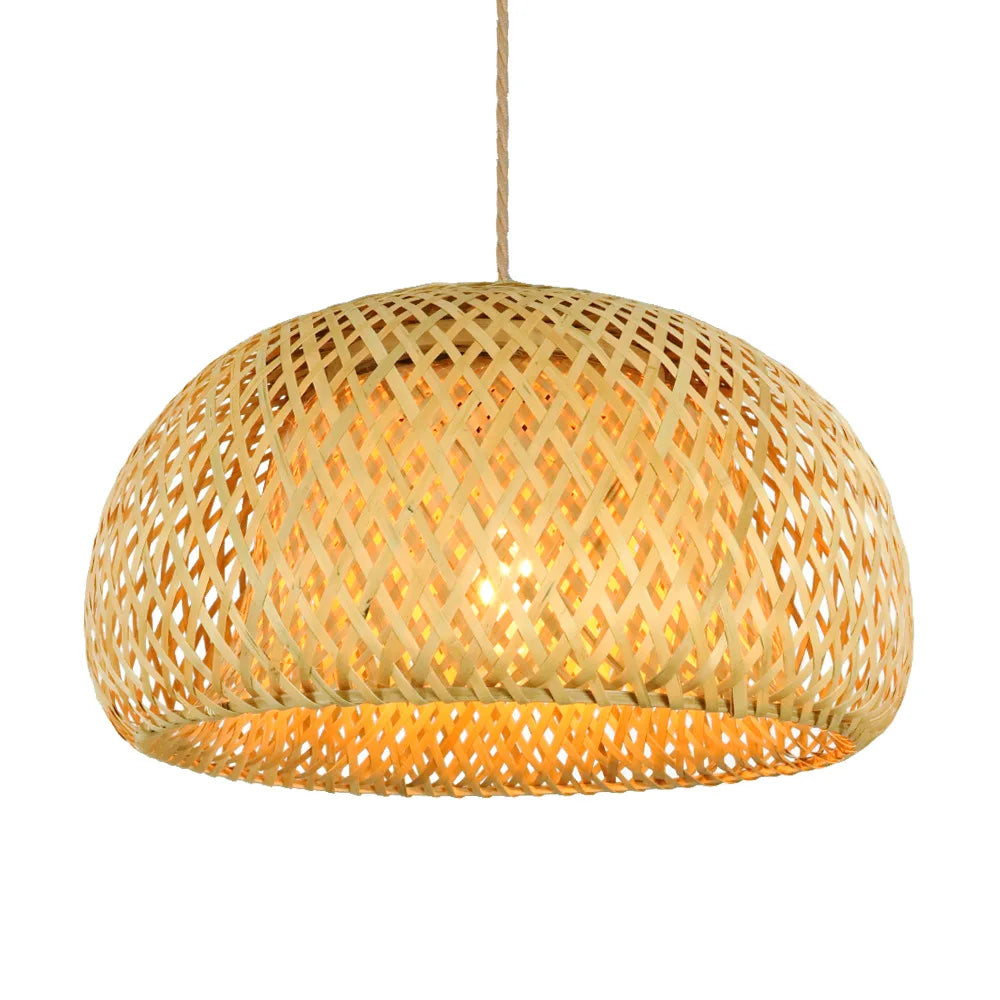 Luvano Pendelleuchte Bambus Rattan handgeflochten