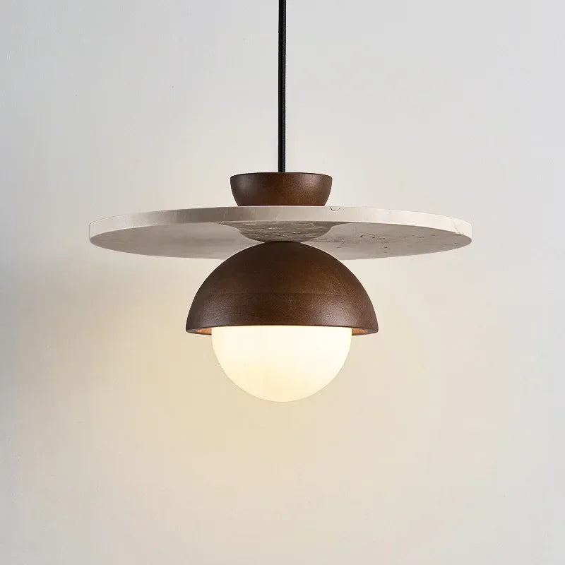 Luvano Denmark Pendelleuchte Nussbaum Stein LED