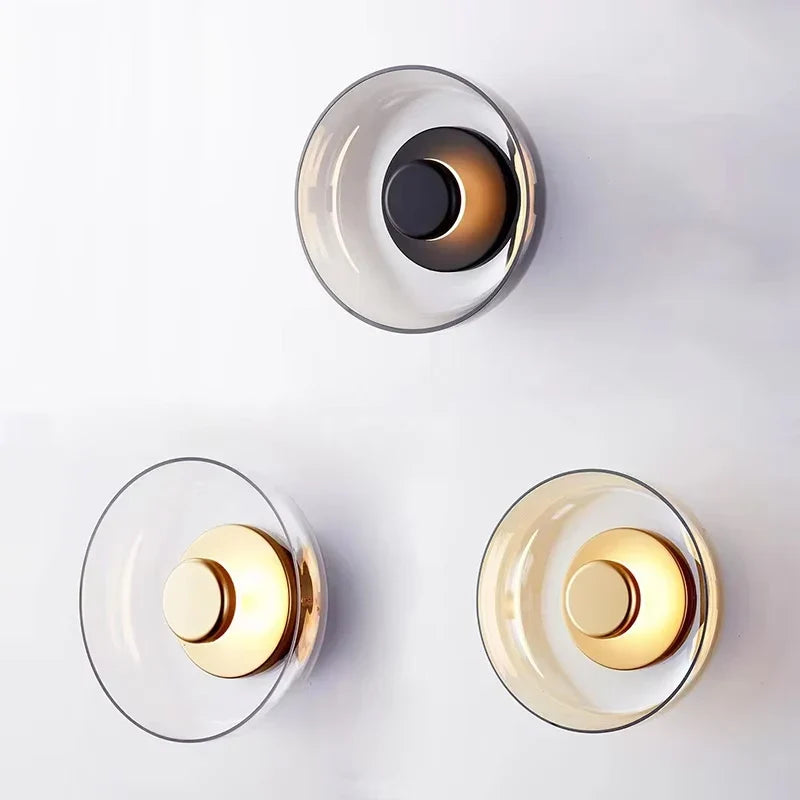 Luvano LED Wandleuchte Glas rund Nordic Deko
