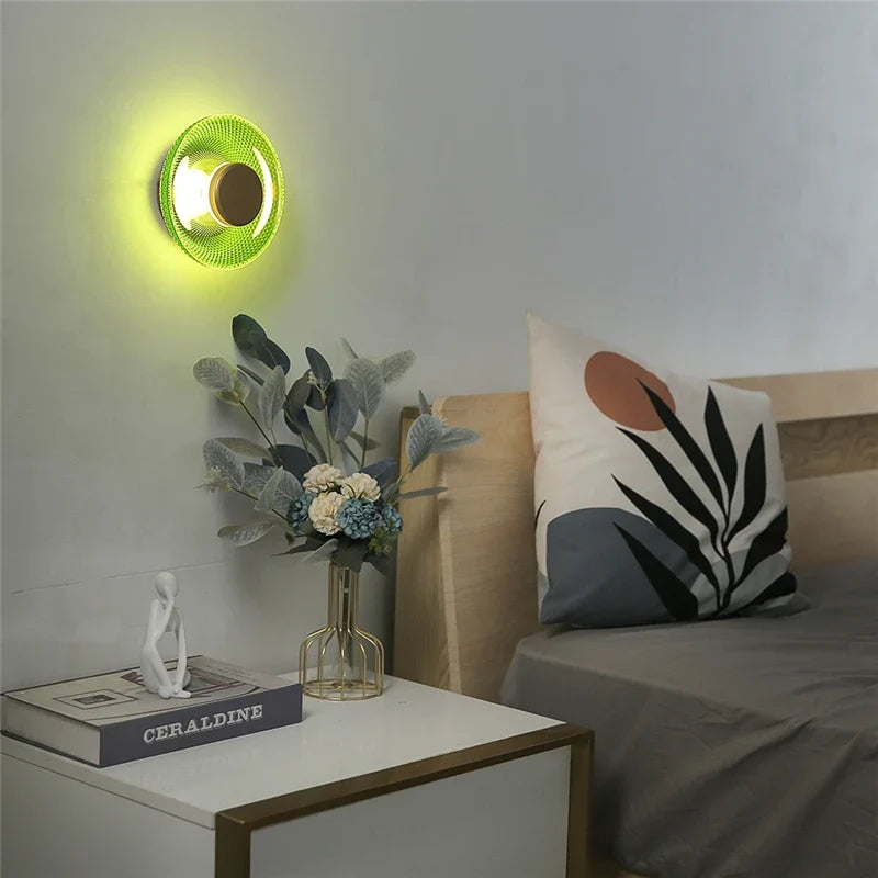 Luvano LED Wandleuchte Buntglas Scheibe Deko