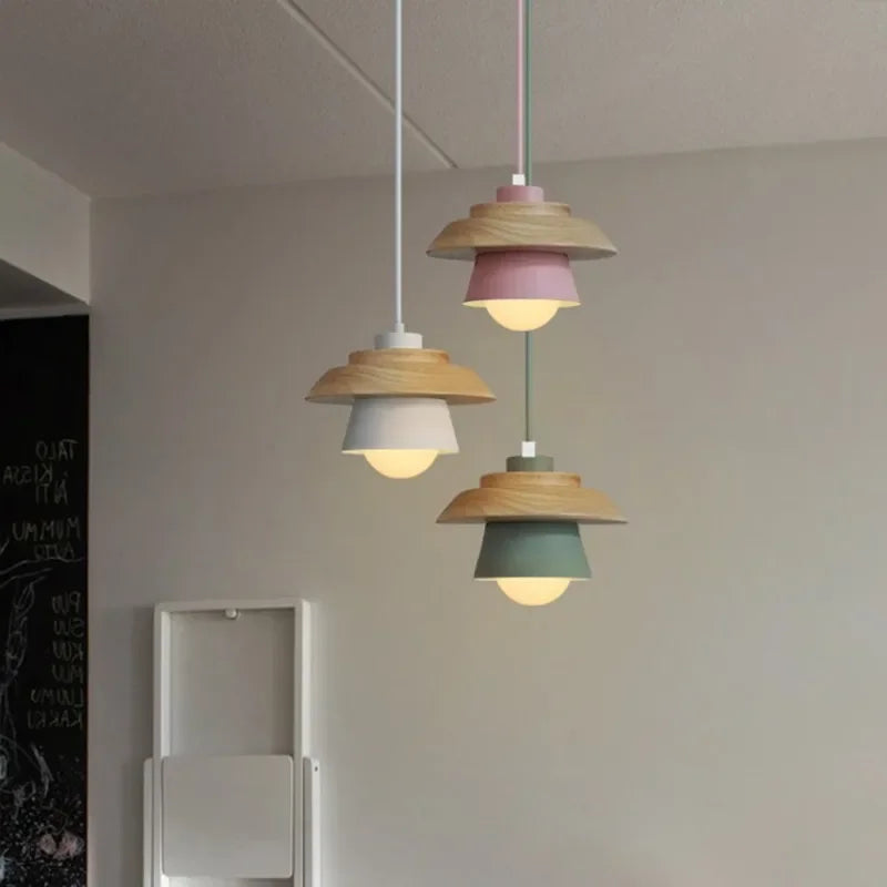 Luvano Pendelleuchte Holz Macaron bunt Nordic