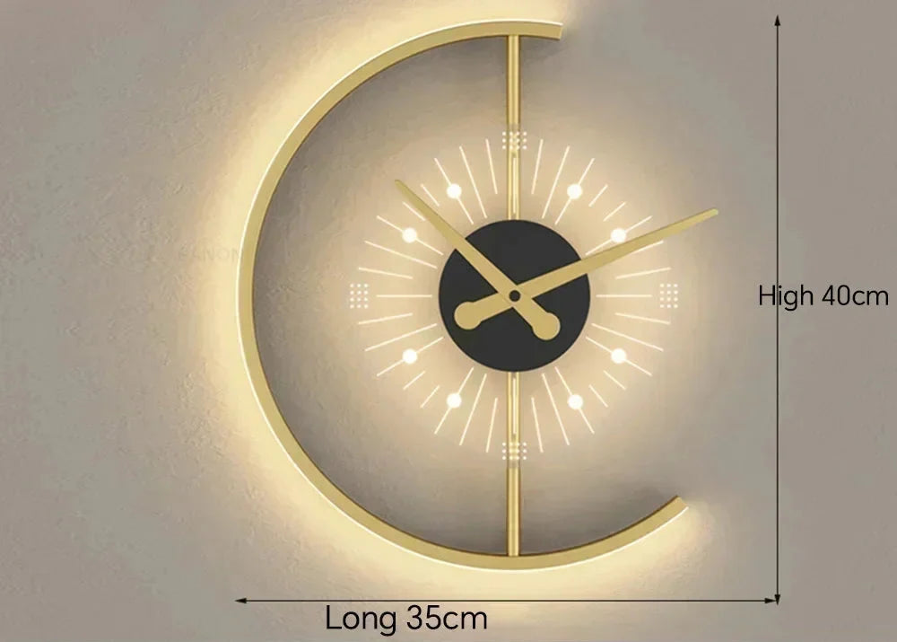 Luvano Lunaris LED Wandleuchte mit Uhr