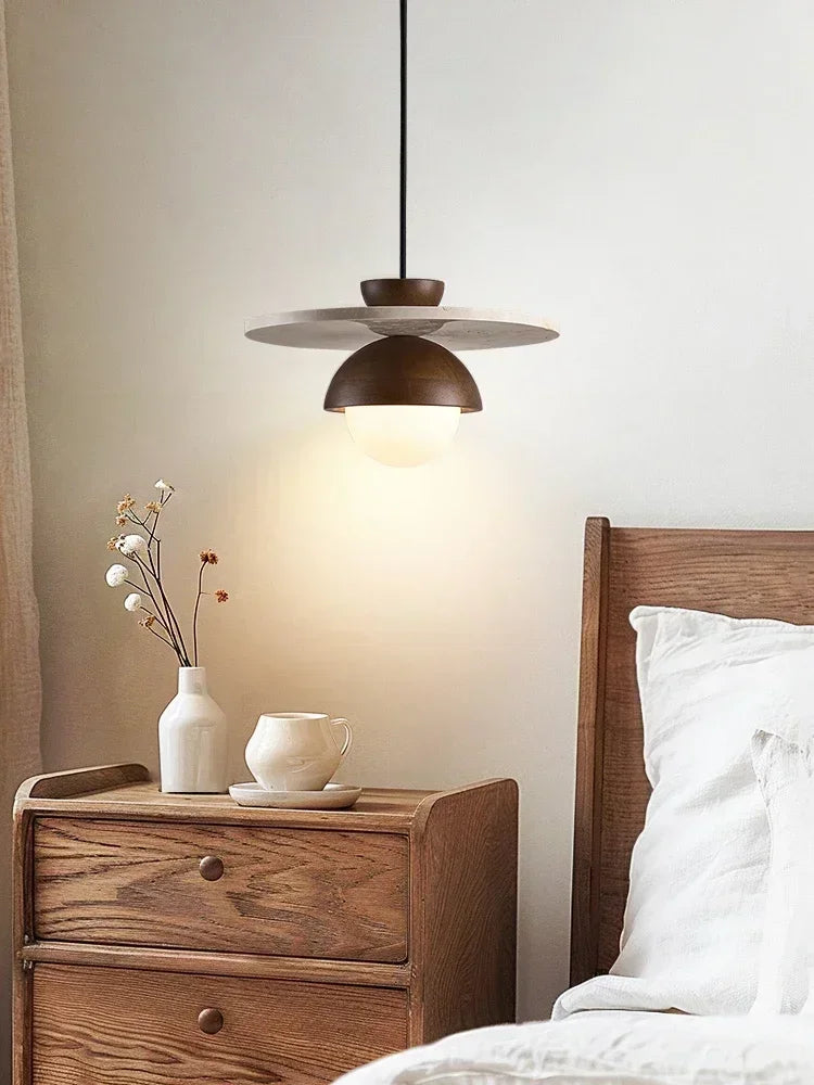 Luvano Denmark Pendelleuchte Nussbaum Stein LED