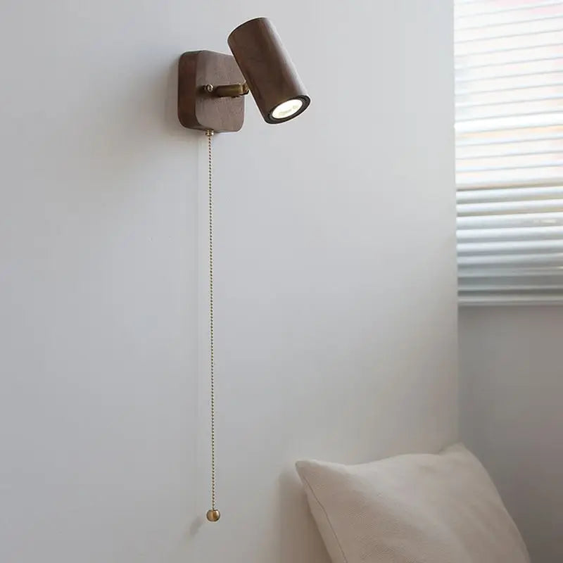 Luvano Arlo Wandleuchte LED Spot Nussbaum Retro