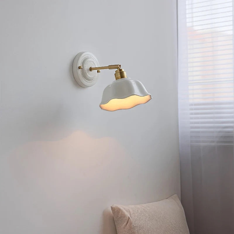 Luvano Wandleuchte Keramik creme Vintage