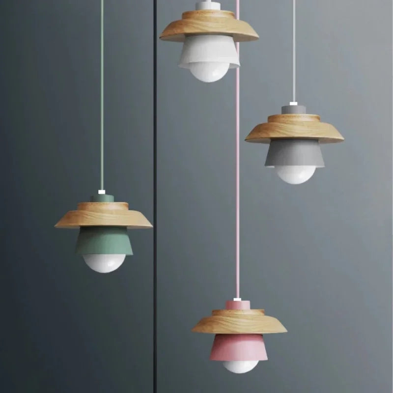 Luvano Pendelleuchte Holz Macaron bunt Nordic