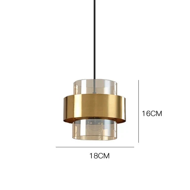 Luvano Pendelleuchte Glas Messing Zylinder Nordic