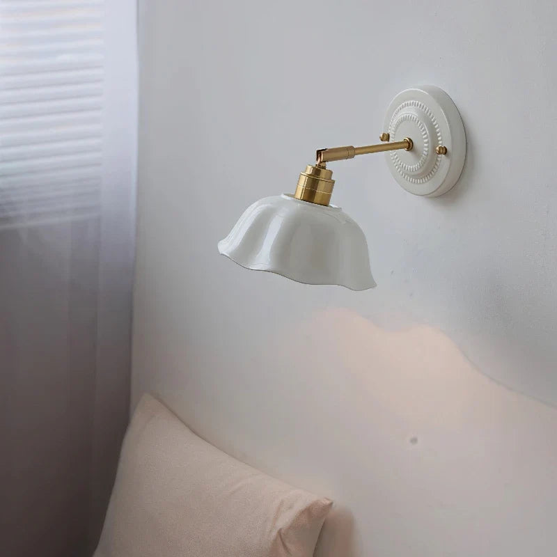 Luvano Wandleuchte Keramik creme Vintage