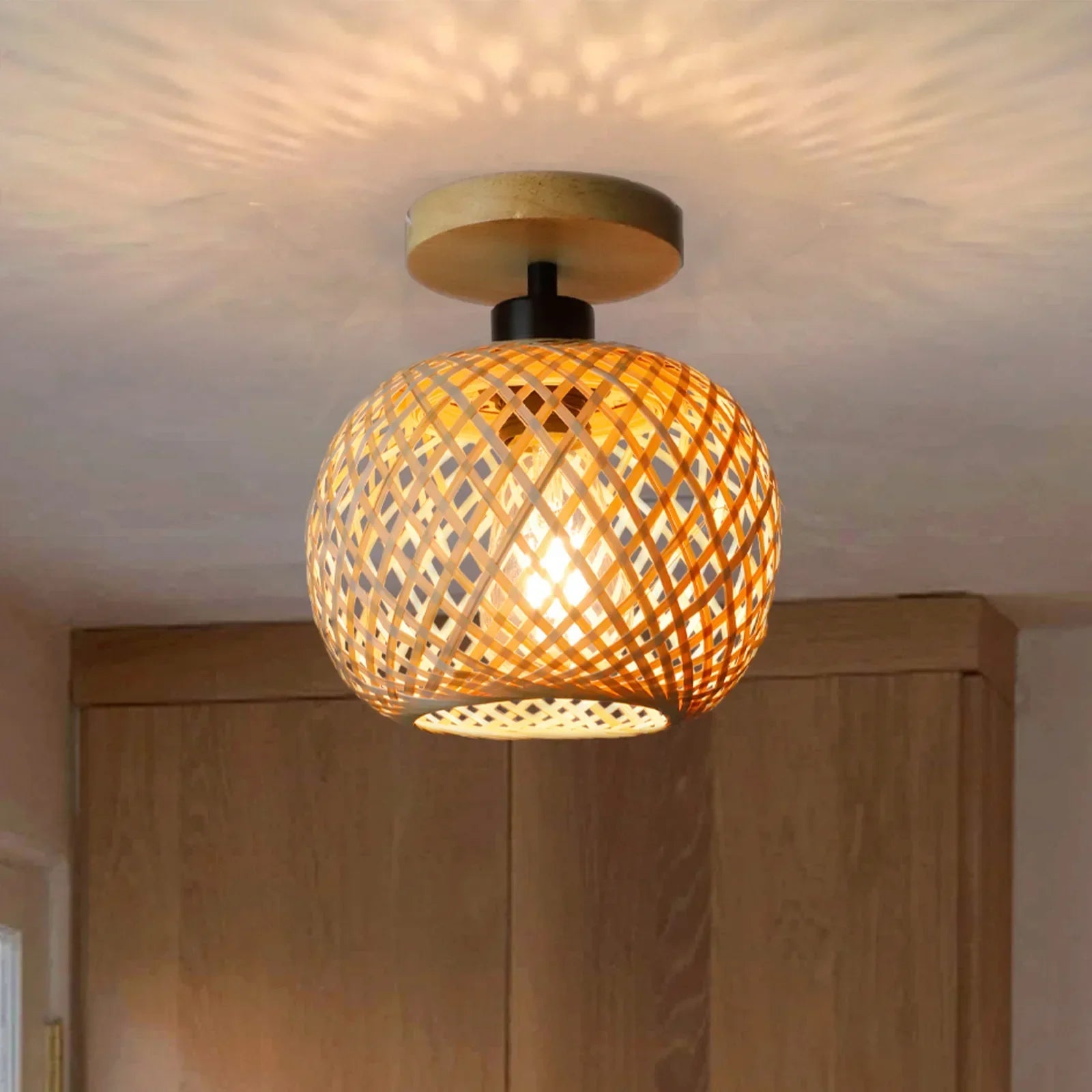 Luvano Natura Deckenleuchte Bambus Rattan LED