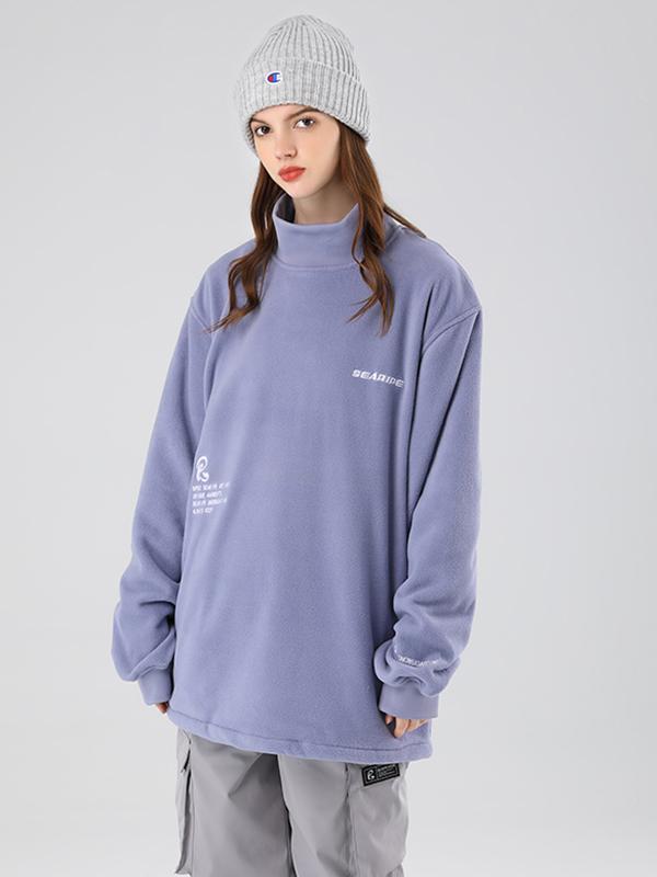 Searipe Herren-Fleecepullover mit Kapuze und Schneemotiv