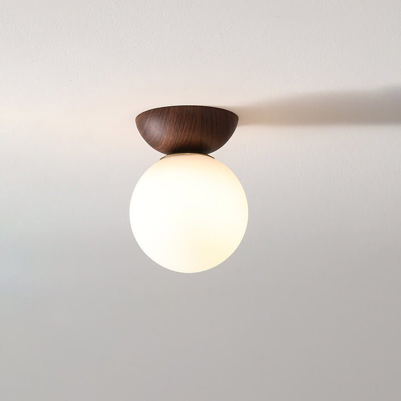 Luvano Deckenleuchte Japandi Holz Glas minimal