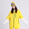 Cosone Damen Winterjacke mit Reißverschluss und Farbblock-Design, Windbreaker, Schneejacke