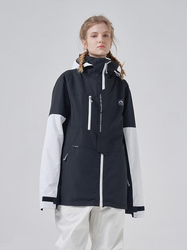 RAWRWAR Herren-Winterparka mit Farbblockärmeln und Powder Space-Design