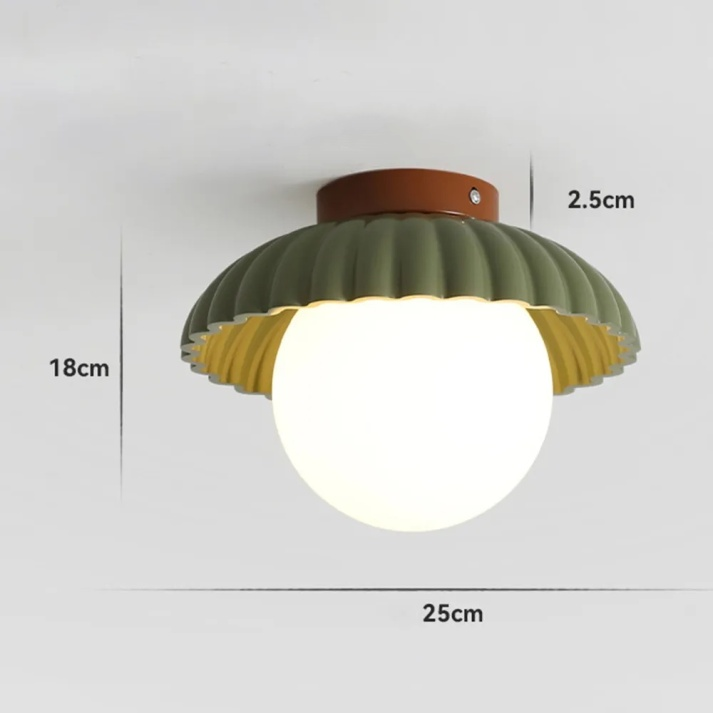 Luvano Deckenleuchte Flur Glas Metall Aufbau