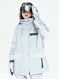 Damen-Winterjacke Vector Winter Invitation Reflektierende Farbblock-Schneejacke