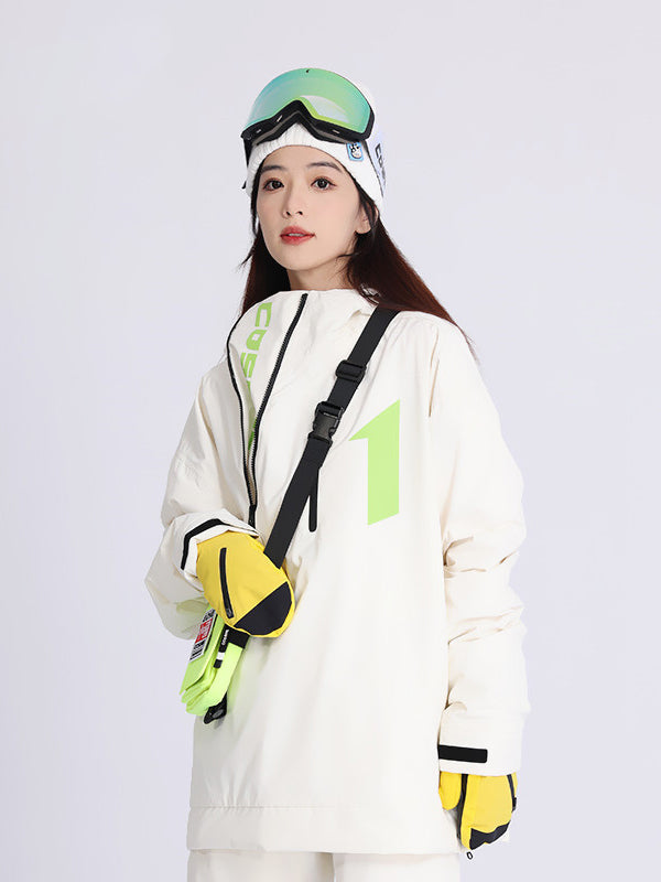 Cosone Damen-Outdoor-Sport-Snowboardjacke mit schrägem Reißverschluss