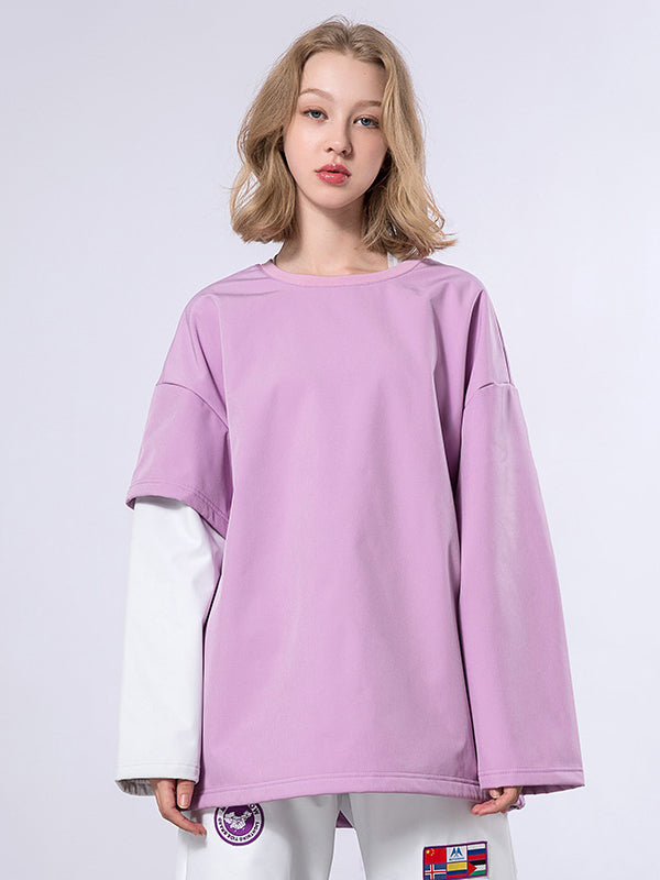 Mutu Herren-Pullover mit Rundhalsausschnitt und Fake-Two-Design
