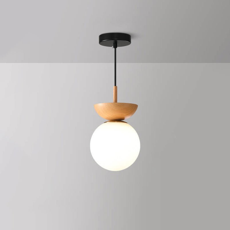 Luvano Deckenleuchte Japandi Holz Glas minimal