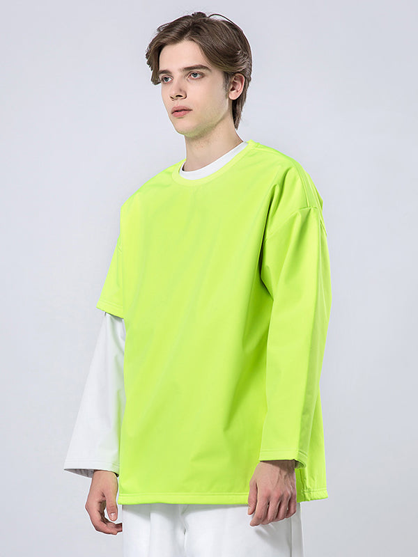Mutu Damen-Pullover mit Rundhalsausschnitt und Fake-Two-Design