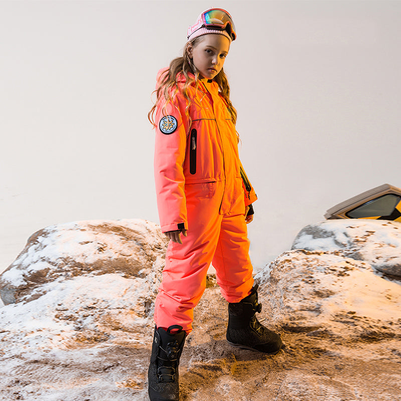 LD Ski Mädchen Neuer Stil Modischer Winter Einteiler Jumpsuit Schneeanzüge
