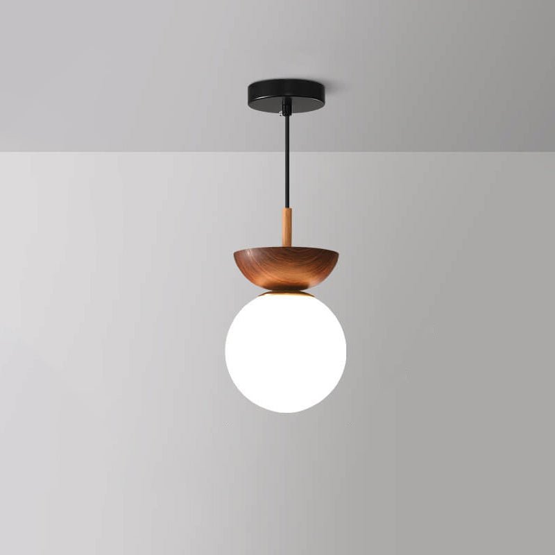 Luvano Deckenleuchte Japandi Holz Glas minimal
