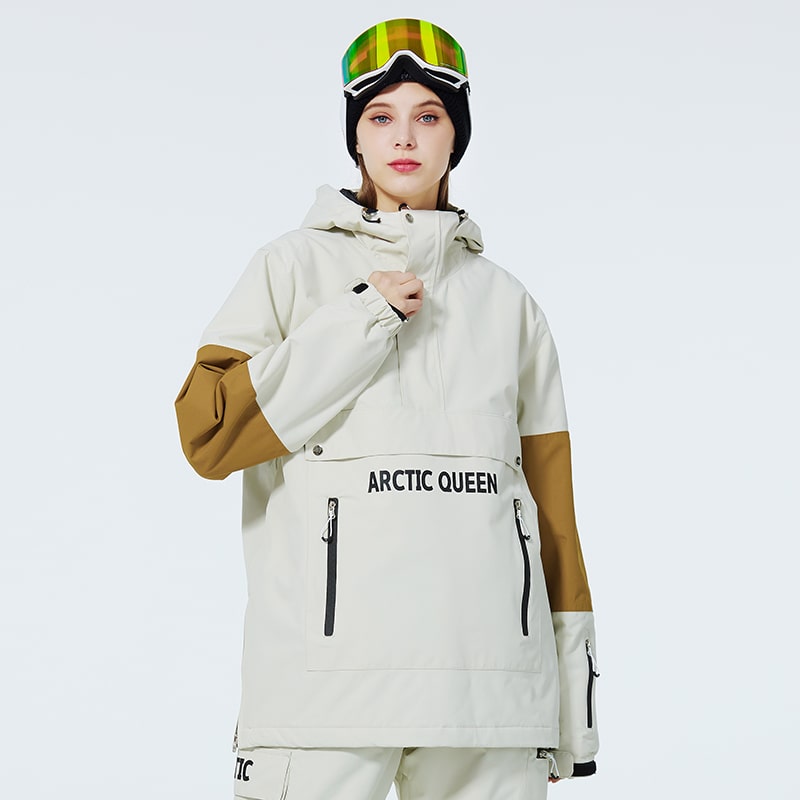 SnowCrest FrostTrek Anorakjacke für Damen mit halbem Reißverschluss