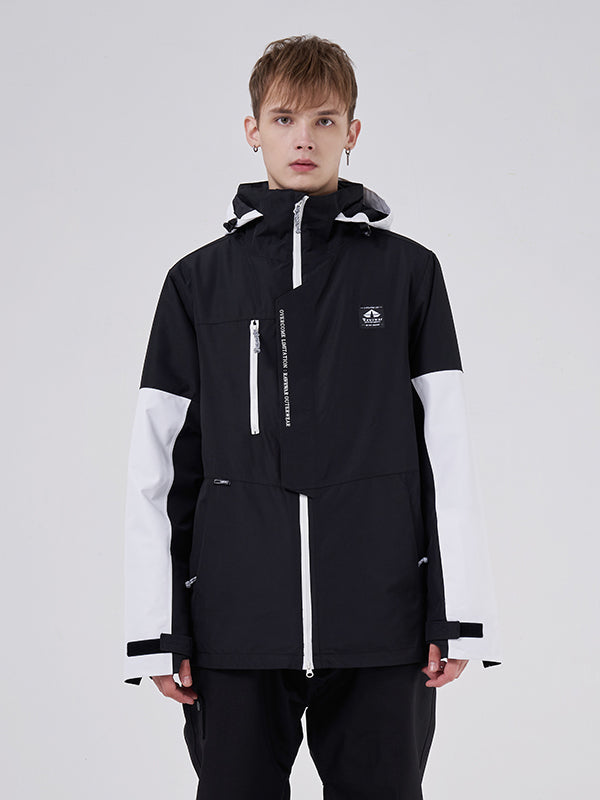 RAWRWAR Damen-Winterparka mit Farbblockärmeln und Powder Space-Design
