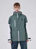 RAWRWAR Herren-Winterparka mit Farbblockärmeln und Powder Space-Design