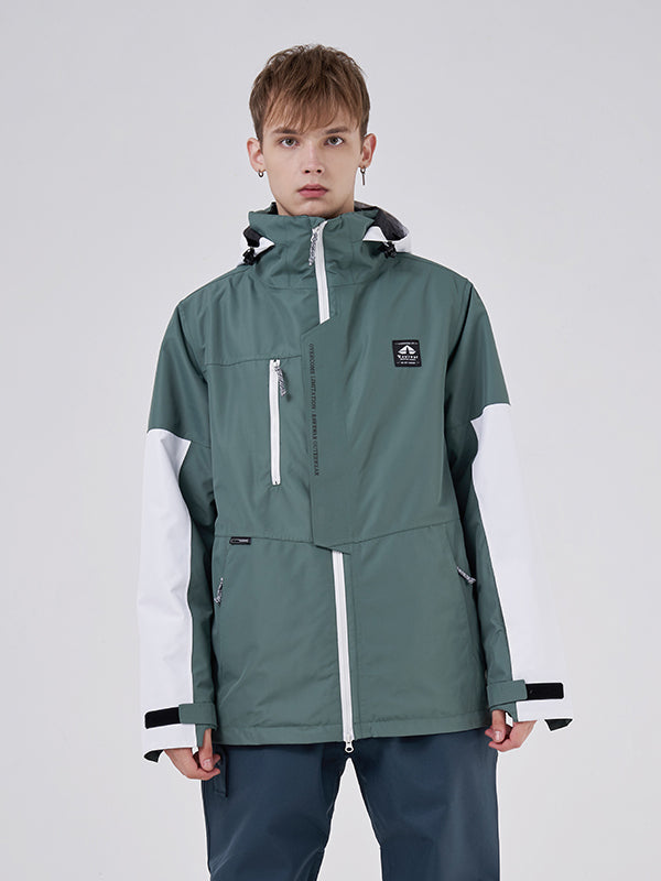 RAWRWAR Damen-Winterparka mit Farbblockärmeln und Powder Space-Design