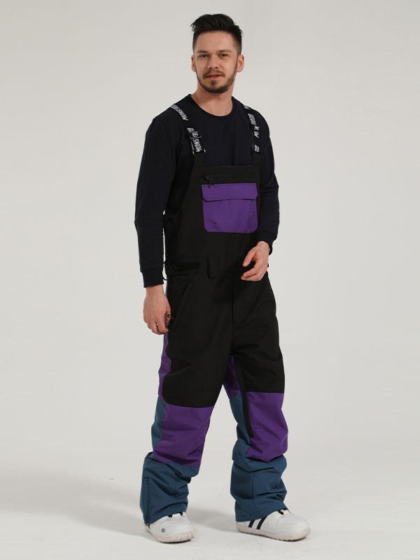 Gsou Snow Mountain Discover Colorblock Snowboard-Trägerhose für Herren