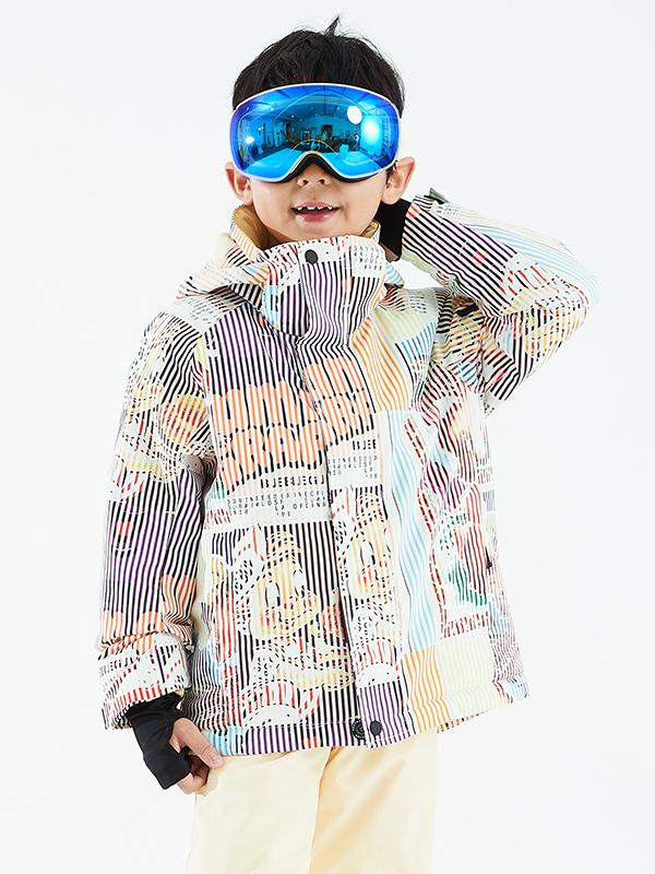 Mädchen-Winter-Schneejacke von Vector, farbenfroh und isoliert