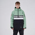 RAWRWAR Powershot Cargo Herren-Schneejacke mit halbem Reißverschluss und abnehmbarem Saum