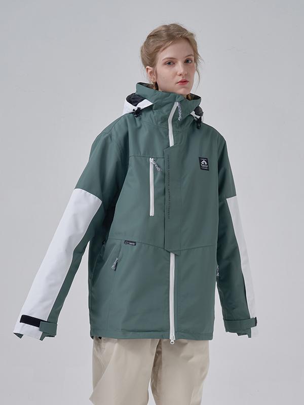 RAWRWAR Herren-Winterparka mit Farbblockärmeln und Powder Space-Design
