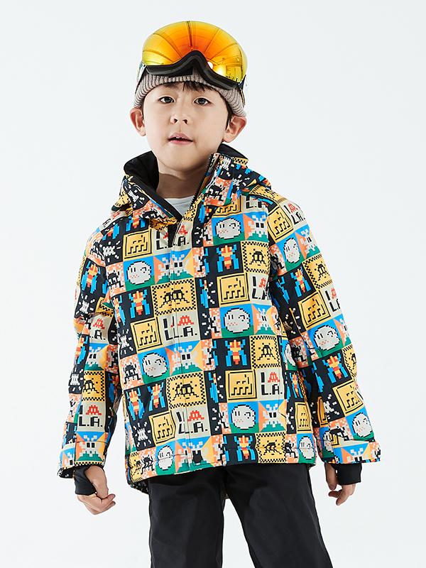 Mädchen-Winter-Schneejacke von Vector, farbenfroh und isoliert
