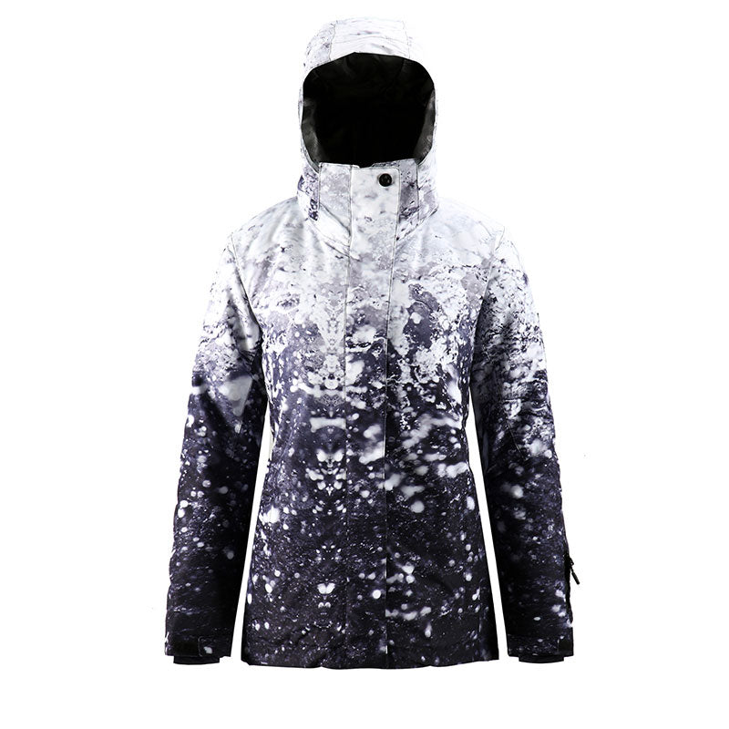 SMN Mountain Freeze Damen Winter-Snowboardjacke mit buntem Print, wasserdicht
