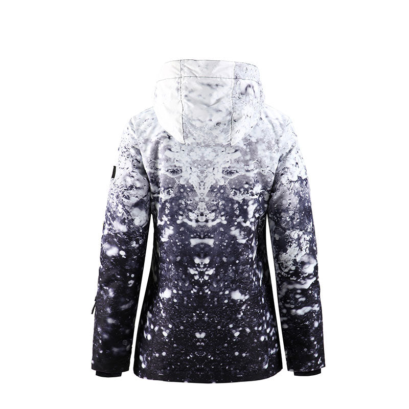 SMN Mountain Freeze Damen Winter-Snowboardjacke mit buntem Print, wasserdicht