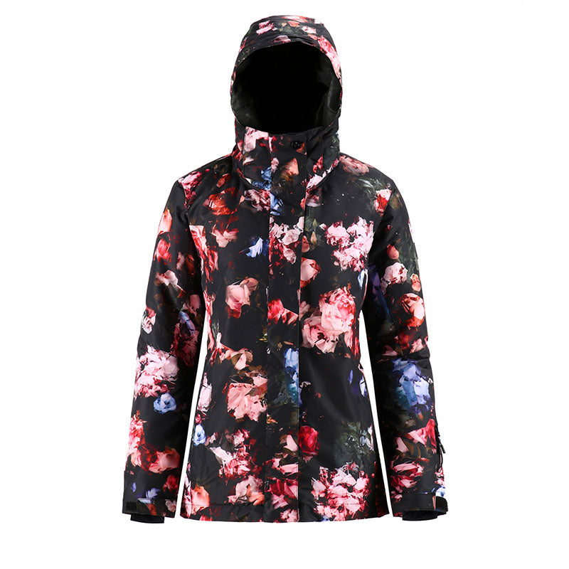 SMN Mountain Freeze Damen Winter-Snowboardjacke mit buntem Print, wasserdicht
