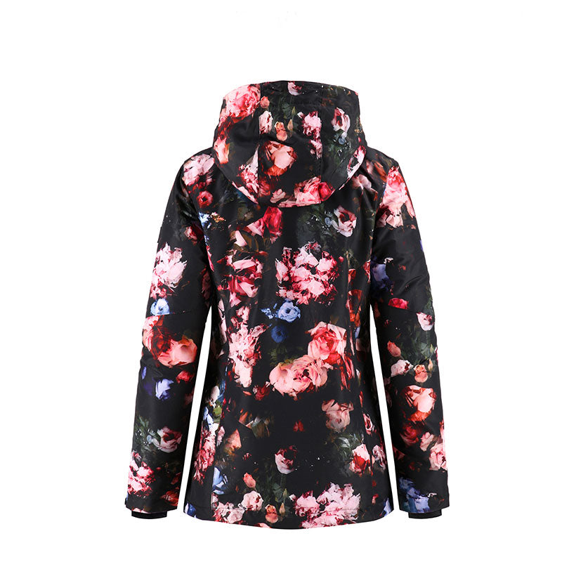 SMN Mountain Freeze Damen Winter-Snowboardjacke mit buntem Print, wasserdicht