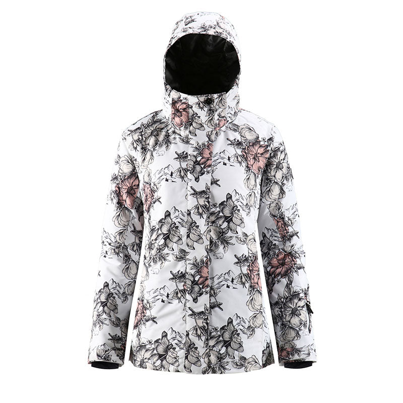 SMN Mountain Freeze Damen Winter-Snowboardjacke mit buntem Print, wasserdicht