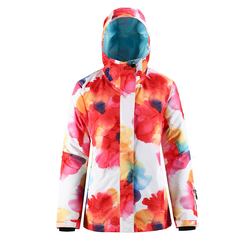 SMN Mountain Freeze Damen Winter-Snowboardjacke mit buntem Print, wasserdicht