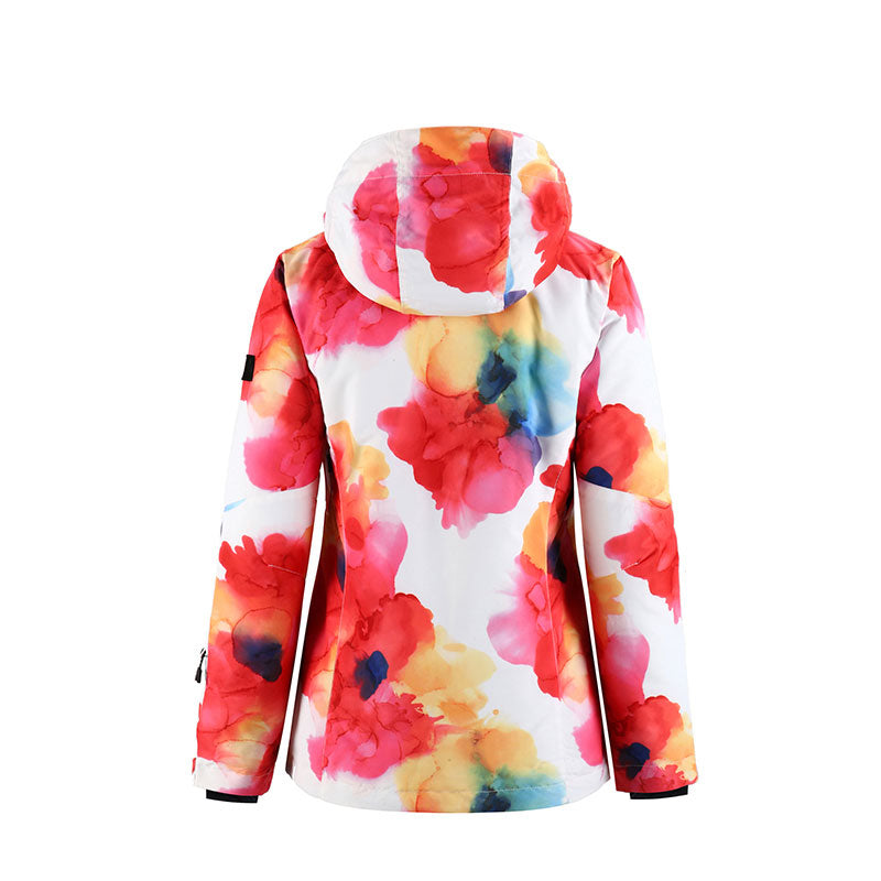 SMN Mountain Freeze Damen Winter-Snowboardjacke mit buntem Print, wasserdicht