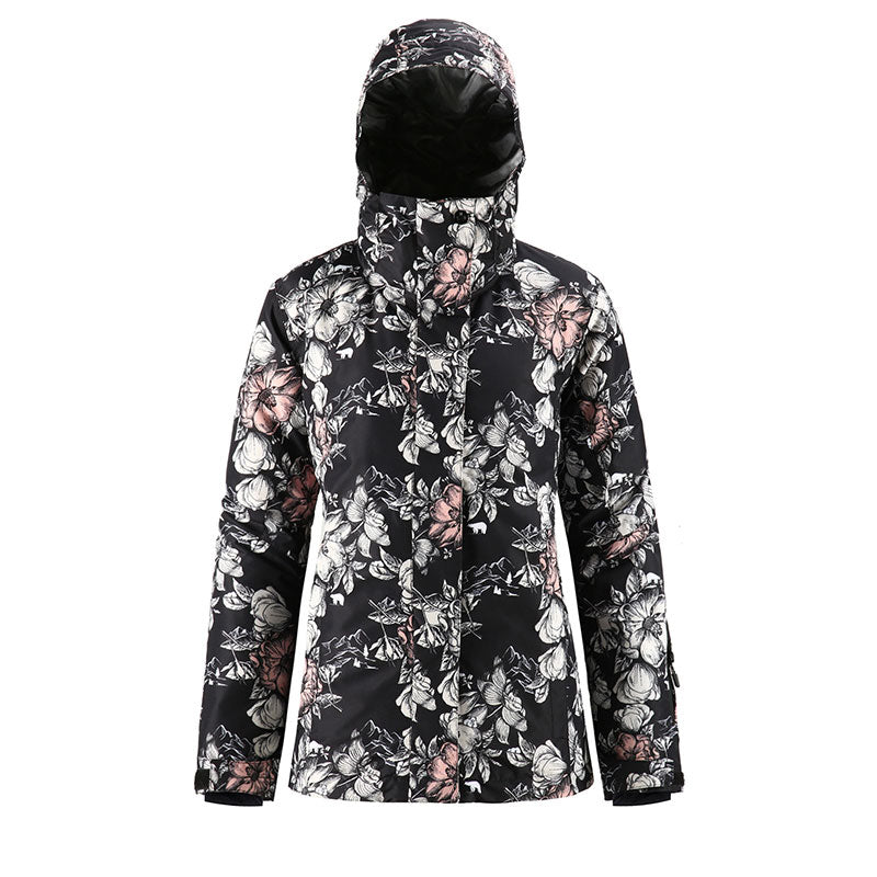 SMN Mountain Freeze Damen Winter-Snowboardjacke mit buntem Print, wasserdicht