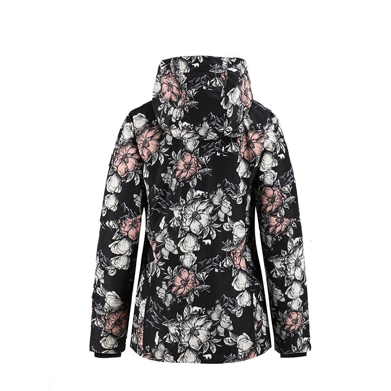 SMN Mountain Freeze Damen Winter-Snowboardjacke mit buntem Print, wasserdicht