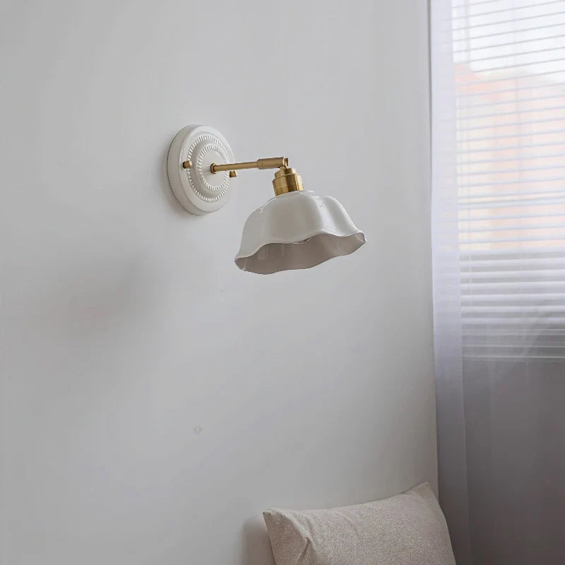 Luvano Wandleuchte Keramik creme Vintage