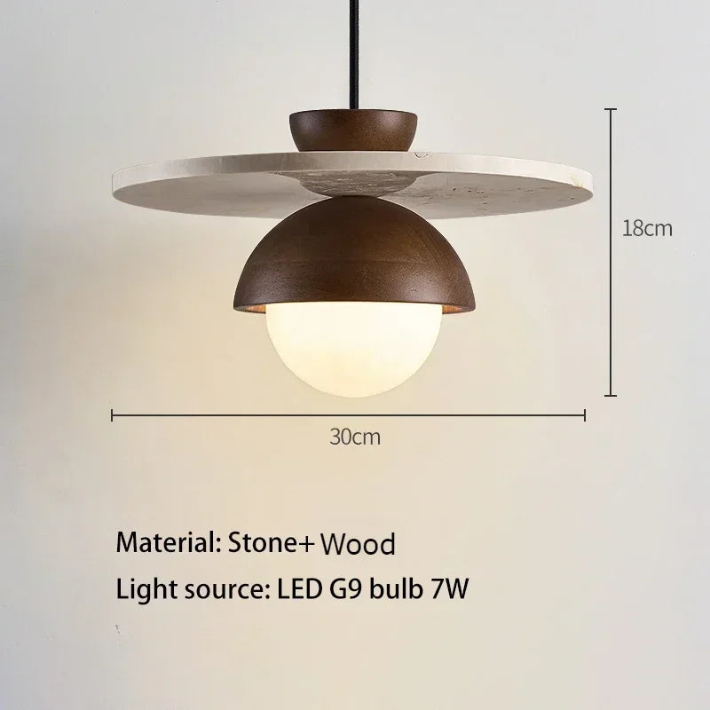 Luvano Denmark Pendelleuchte Nussbaum Stein LED
